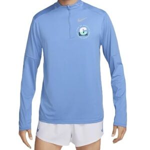 Nike Men's Dri-FIT 1/4 Zip Chicago Marathon Running Top, light Blue size Small